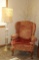 Upholstered Chair and Floor Lamp