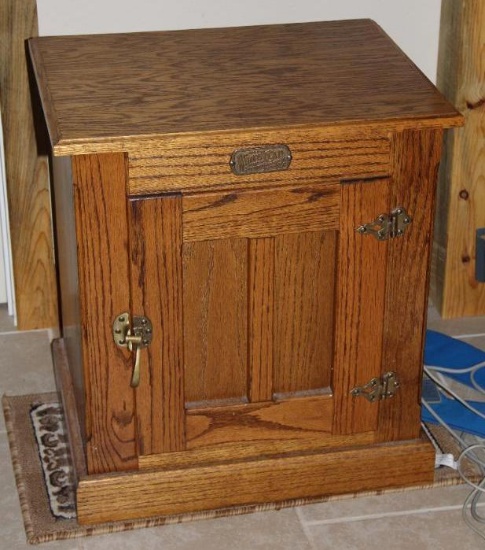 Matching Pair of Wood White Clad Brand Cabinets with Interior Shelves