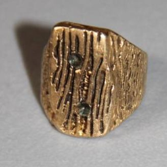 Substantial Gold Ring Marked 14K, Missing Stones