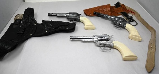 Three Vintage Pony Boy Cap Guns
