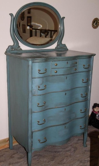 Serpentine Dresser with Swivel Mirror