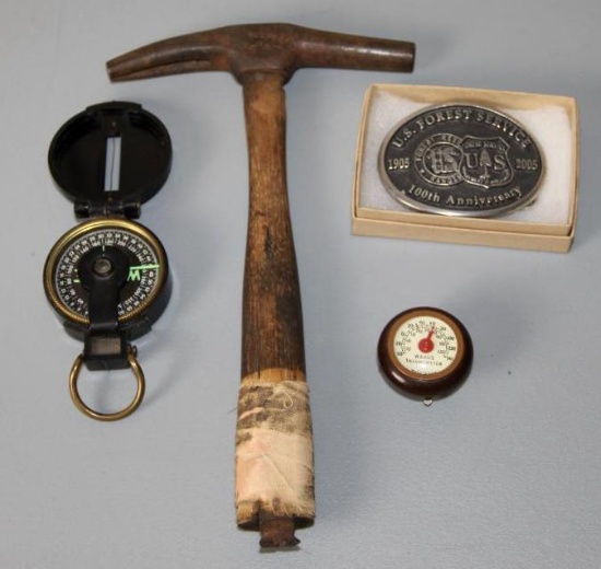 US Forestry Service Belt Buckle and Mixed Tools