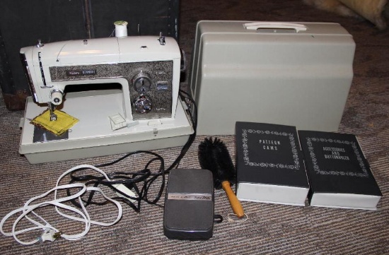 Classic Sears Kenmore Sewing Machine with Foot Pedal, Button Holer, and More