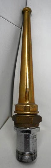 Powhatan B & I Works Brass 10" Fire Nozzle