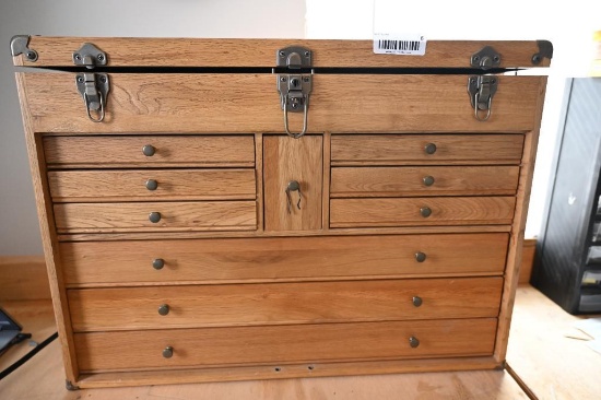 Wood Multi Drawer Tool Box Loaded with Precision Tools