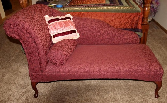 Burgundy Upholstered Therapist's Sofa