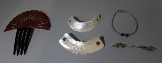 Silver Slipper Earrings & Hair Pieces