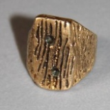 Substantial Gold Ring Marked 14K, Missing Stones