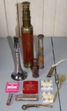 Sears and Roebuck Brass and Wood Telescope, Musical Items, and More