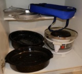 Convection Roaster & Graniteware Serving Dishes with Lids