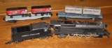 Die Cast American Flyer Engine and Fuel Car with 2 Flat Cars