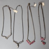 Four Vintage Rhinestone Necklaces