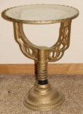 Unique Side Pedestal Table made from Repurposed Metal