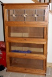 Wood Bookcase with Glass Front Doors