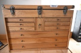 Wood Multi Drawer Tool Box Loaded with Precision Tools