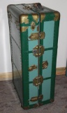 Cool Old Steamer Trunk with Built-In Drawers and Hanger