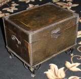 Small Decorative Trunk with Mixed Costume Jewelry