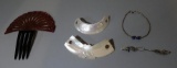 Silver Slipper Earrings & Hair Pieces