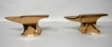 Two Adorable Brass Mini Anvil Paper Weights