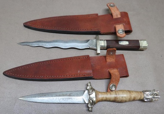 Two Damascus Pattern Daggers