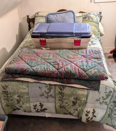 Full size bed and linens