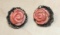 Rose Cut Pink Stone and Sterling Earrings