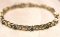 Amazing Gold Jointed Bracelet with Green and White Cut Stone Settings