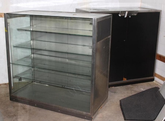 Two Glass Display Cabinets with Interior Lighting