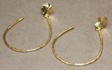 Cool Large Gold-Colored Dangle Hoop Earrings