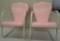 Two Vintage Pink Metal Chairs