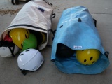 Two Large Gear Bags Loaded with NRS Helmets