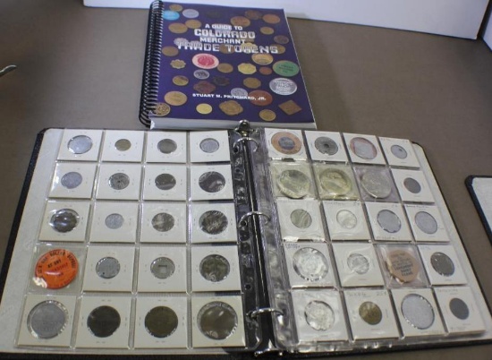 Binder Filled with Collectible Colorado Trade Tokens and Guide Book