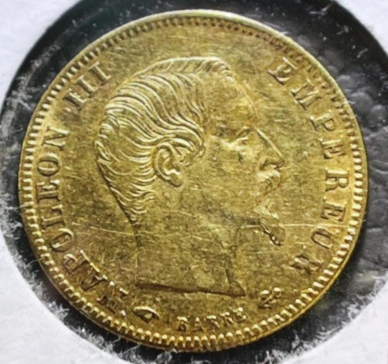 1859 A 5 Francs Gold Coin