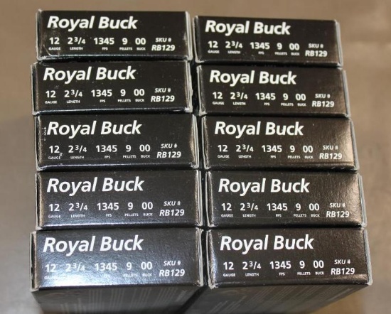 50 Cartridges Royal Buck 12 Gauge Shotgun Ammunition