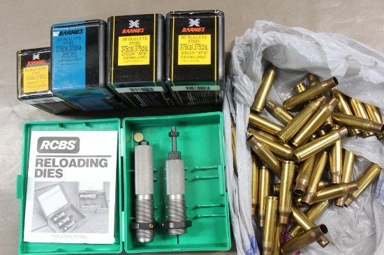 .375 Caliber Bullets and Dies for Reloading with 338 Lapua Mag Brass