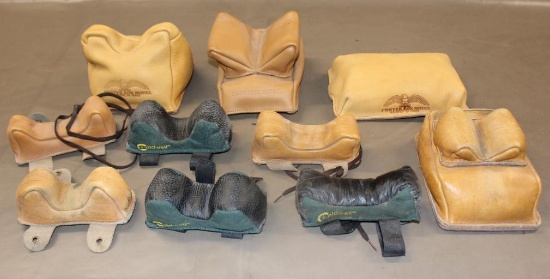 10 Mixed Leather Rifle Rest Bags
