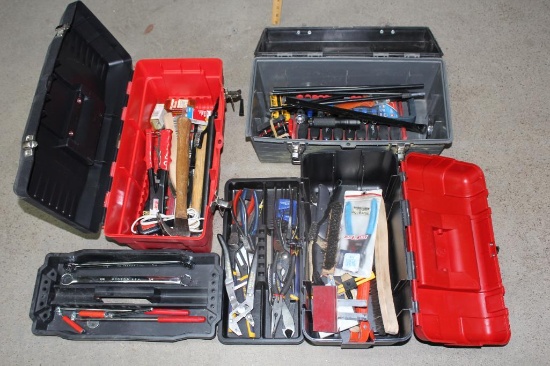 Three Toolboxes filled with Mixed Hand tools and More