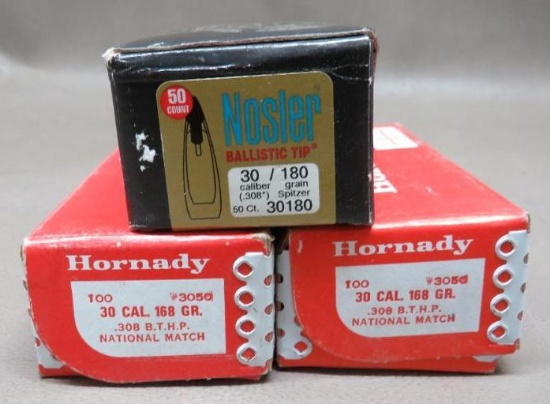 Nosler and Hornady 30 Cal Bullets for Reloading