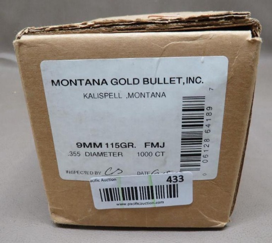 Montana Gold 115 gr 9mm Bullets for Reloading