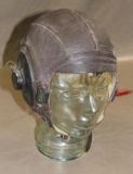 US Army Air Force Leather Pilot's Helmet with Glass Head Form