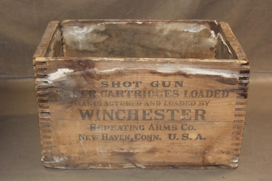 Antique Winchester Wood Shotgun Ammo Box