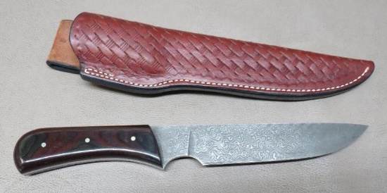 Custom Charlton RMA Damascus Sheath Knife