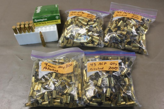 Mixed Fired Brass for Reloading and 10 Pieces Remington Accelerator 30-06