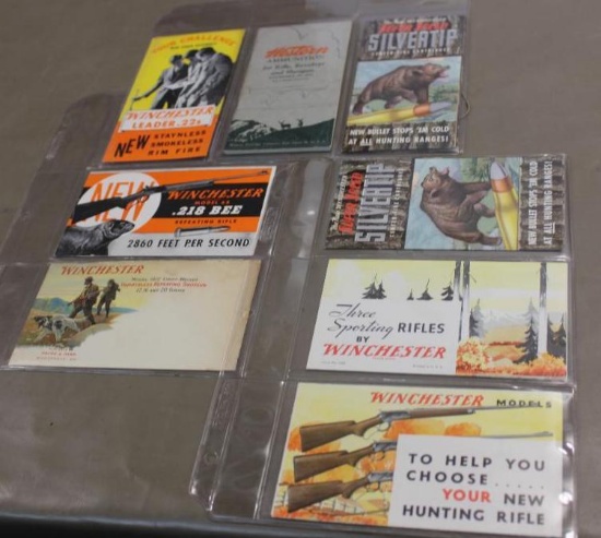 Winchester Advertisement Pamphlets and Envelope in Protective Pages