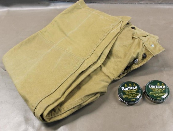 Genuine Filson Size 34 Tin Cloth Pants and Thornproof Dressing