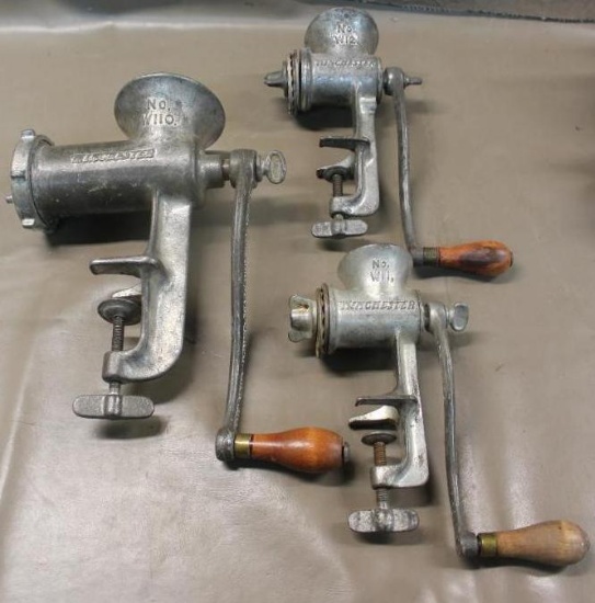 Collection of 3 Winchester Meat Grinders