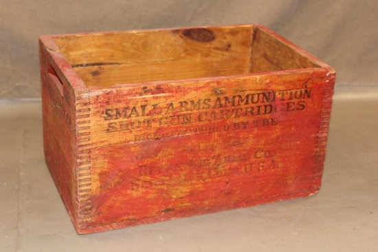 Antique Winchester Wood 12 Gauge Small Arms Ammo Box