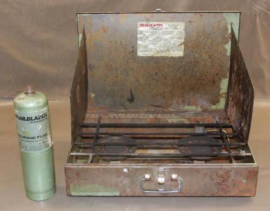 Winchester Trail Blazer 2-Burner Camping Stove and Propane Canister NO SHIPPING