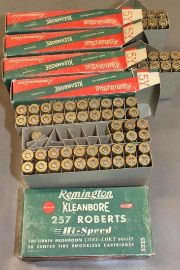 86 Pieces Remington Kleanbore 257 Roberts Ammunition