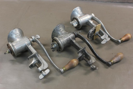 Three Winchester Meat Grinders Nos. W32 and W12